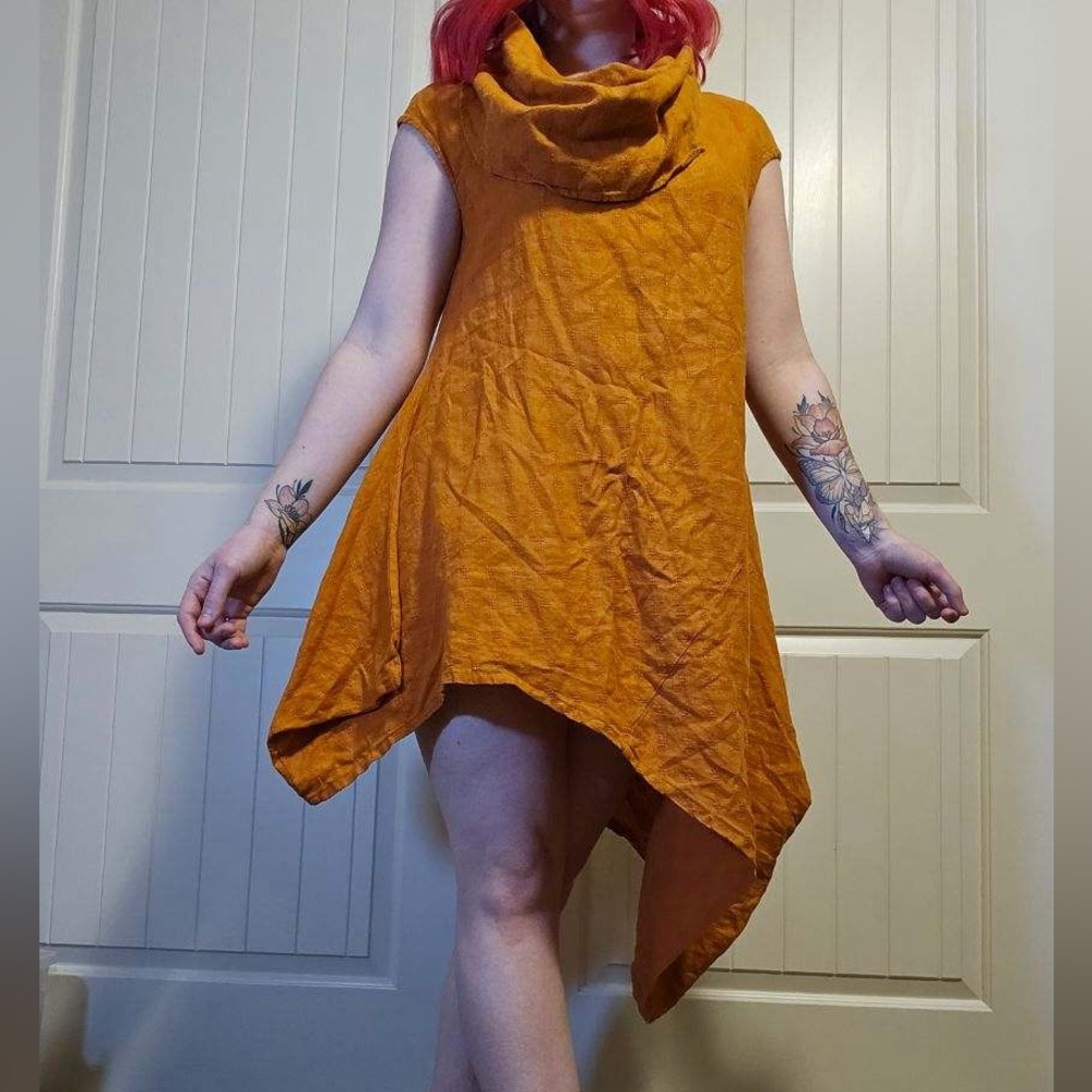 Asymmetrical Linen Tunic/Dress/ Beach Cover Up